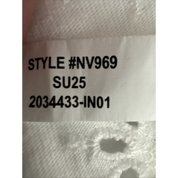 Madewell Women's S Boxy Wide Sleeve Embroidered Eyelet Tee White Crew NWT - Picture 10 of 13